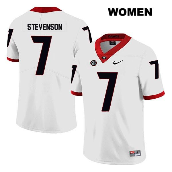 Georgia Bulldogs Women's Tyrique Stevenson #7 NCAA Legend Authentic White Nike Stitched College Football Jersey UON5356FL